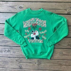 Looney Tunes Women's Green and Red Sweatshirt